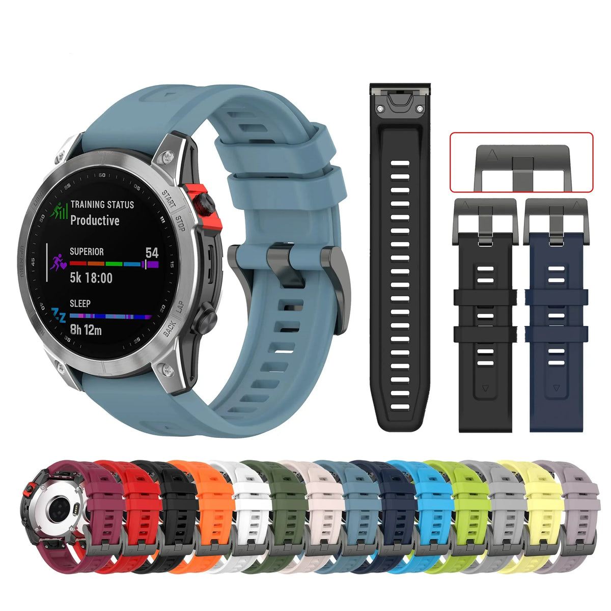 Fenix, Instinct & Venu Silicone Band — Quick-Release, Sweat-Resistant