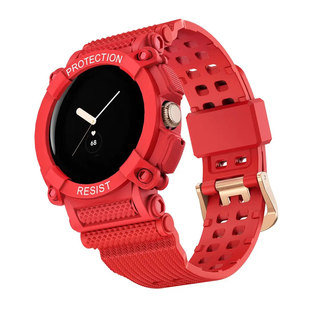 Armband und Bumper-Schutzhülle für die Pixel Watch im Set – Passender Schutz