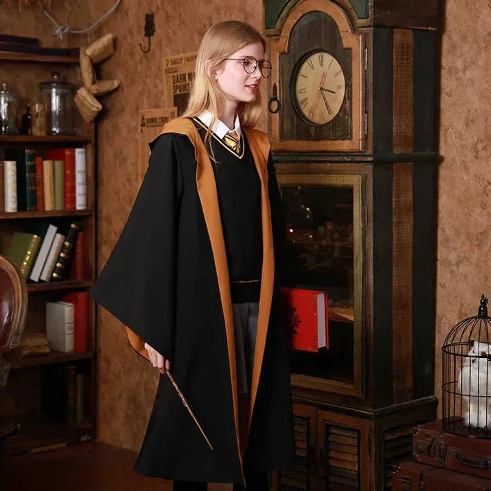 Hogwarts Wizarding Student Costume with Robe, Wand & Accessories for Children & Adults - Euroselle
