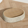 NuzzleNest Braided Oval Sisal Cat Lounger — Woven Scratch Surface, Solid Oval Base