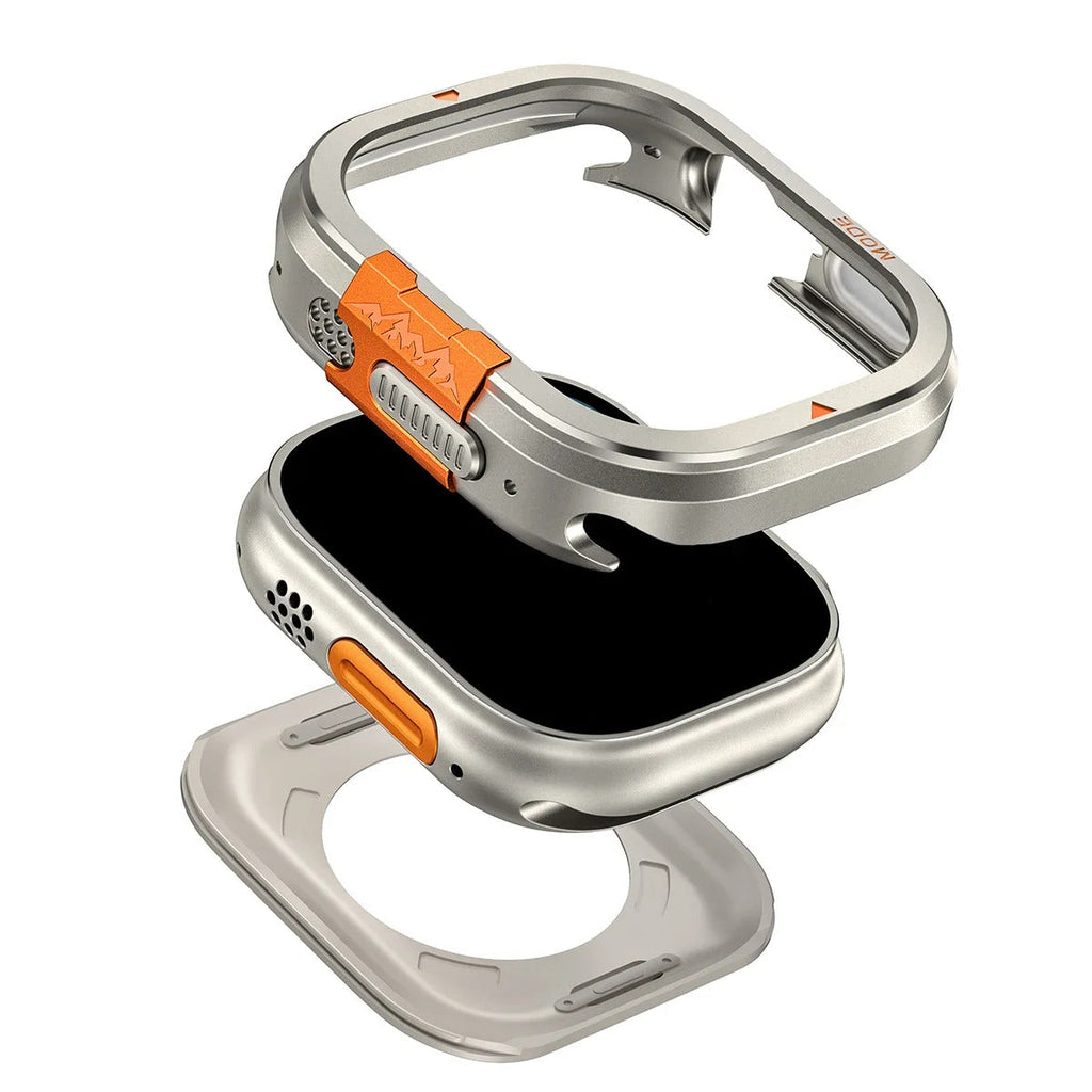 Metallbumperfodral för Apple Watch Ultra och Series 11/10, displayskydd