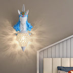 Einhorn Harz Wandleuchte