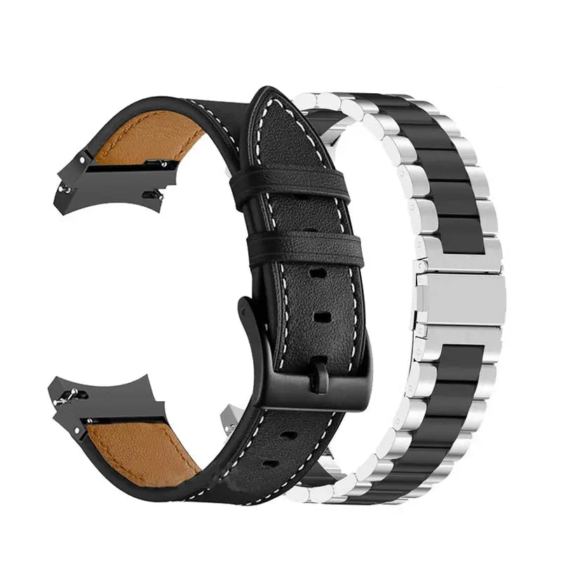Correa de cuero y acero para Galaxy Watch 5 — Ajustable, varios acabados