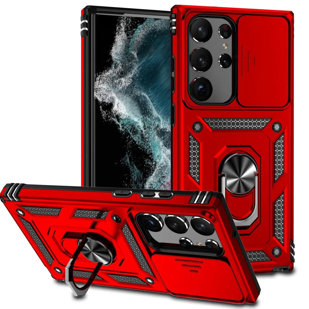 Funda para la serie Samsung Galaxy S23 - protector de cámara y soporte plegable