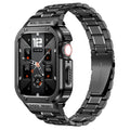 Metallarmband & stötskydd till Apple Watch 44/45mm — svart silver guld