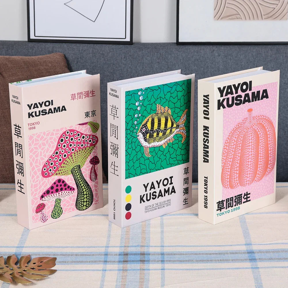 3-Piece Hollow Cardboard Book Stack Display Set — Shelf Decor