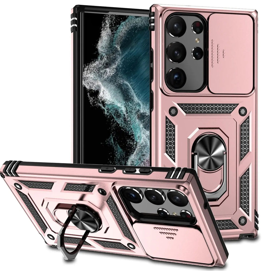 Funda para la serie Samsung Galaxy S23 - protector de cámara y soporte plegable