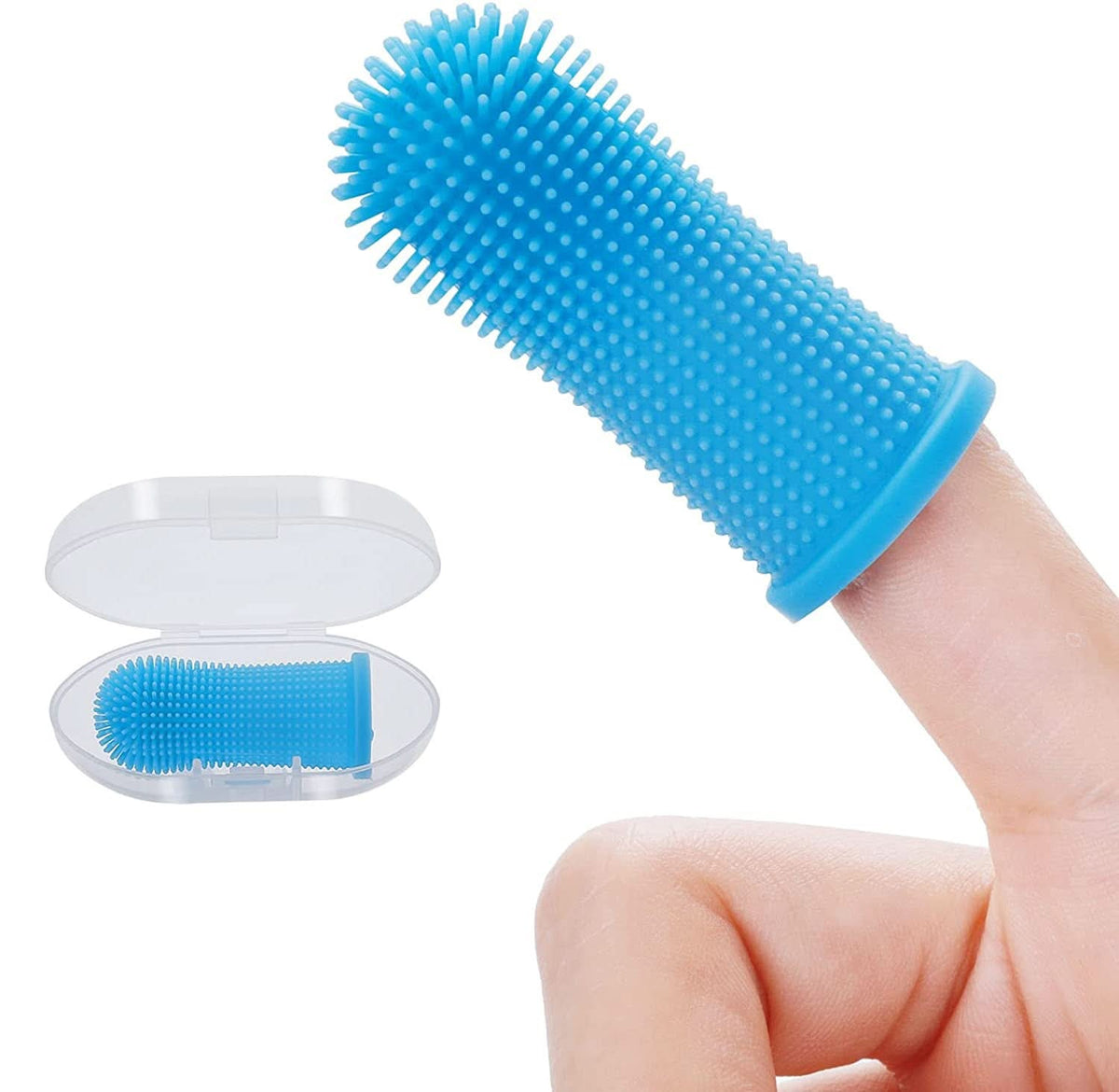Escova de dentes de silicone para dedo NovaPaw 360 — Bainha ajustável para cães