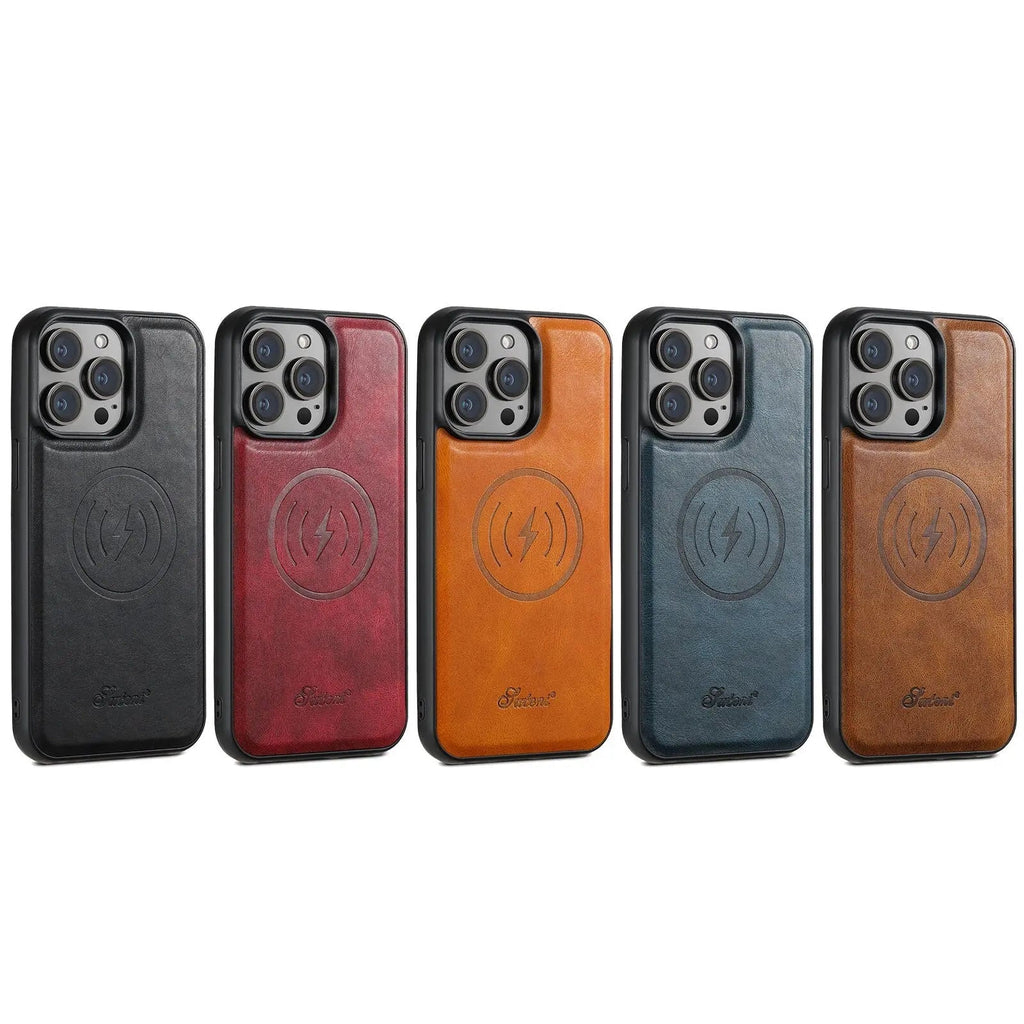 Funda tipo libro para iPhone 15 con tarjetero — Protección con bordes elevados