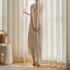 Textured Sheer Window Curtains Soft Light Filtering Grommet Drapes - Euroselle