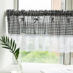 Plaid Lace Half Curtain for Kitchen and Small Windows - Euroselle