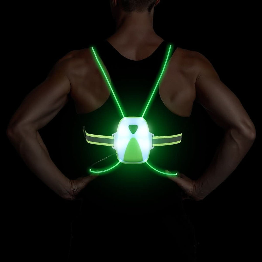 LumaSafe ledreflecterend vest — 6 kleurmodi, aanpasbare zichtbaarheid