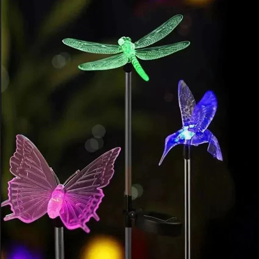 AuroraLeaf solcelledrevet sommerfuglelampe med LED til haven