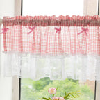 Plaid Lace Half Curtain for Kitchen and Small Windows - Euroselle
