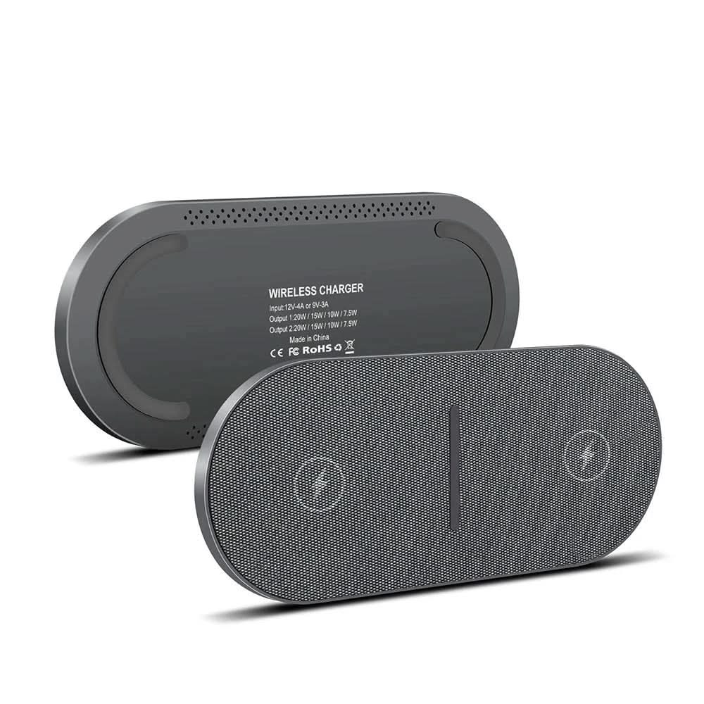 40W Wireless Charging Station — Dual 15W Output for iPhone, AirPods, Samsung