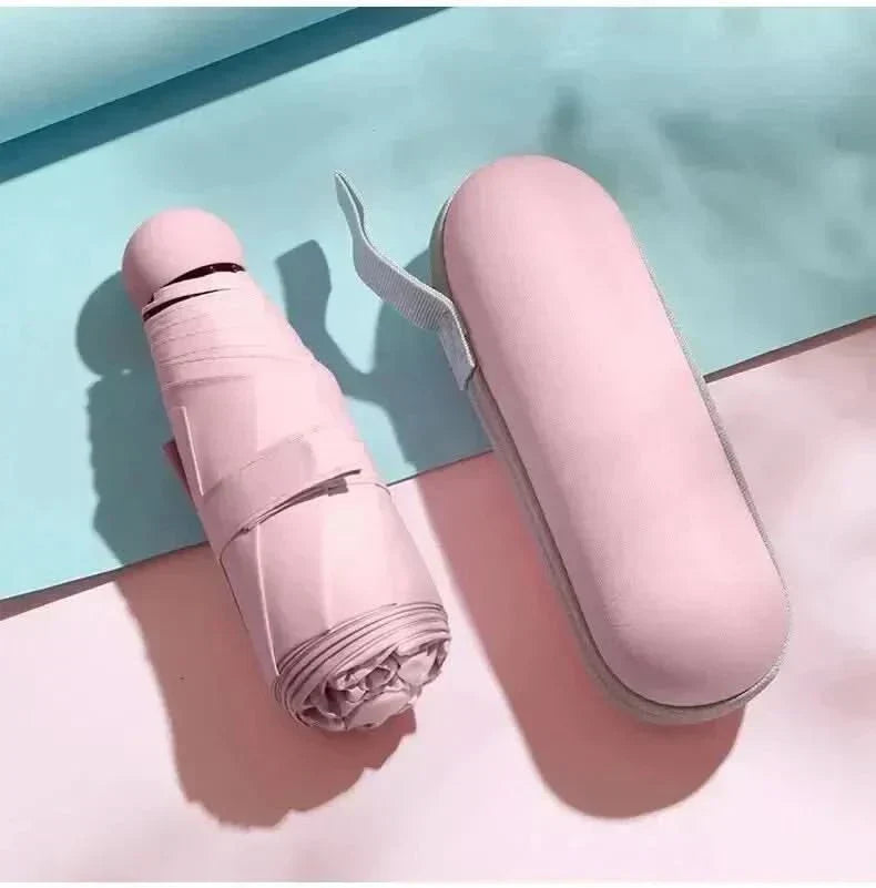 Nexa Capsule Compact Travel Umbrella — Single-Motion Open, Pocket-Fitting Case