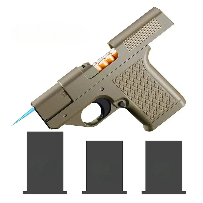 Stormsikker butangaslighter formet som en pistol — genopfyldelig, skjult rum