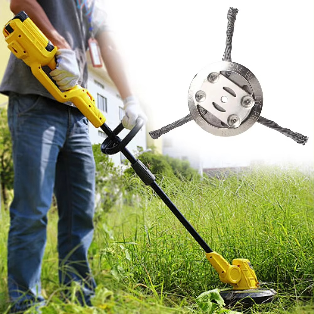 Stahldrahtbürsten-Aufsatz für Trimmer — robuste Entfernung von Unkraut und Rost