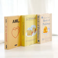 3-Piece Hollow Cardboard Book Stack Display Set — Shelf Decor