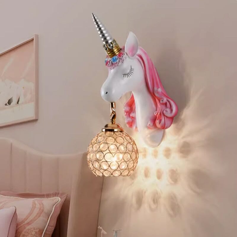 Einhorn Harz Wandleuchte