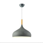 Nordic Colored Chandelier Wooden Pendant Light Bedroom Living Room LED Lamp Single Head Aluminum Children Room Lighting Fixture