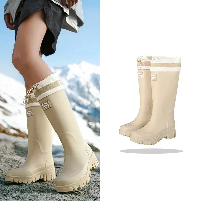Women's Vintage Rubber Rain Boots — Waterproof, Non-Slip Sole