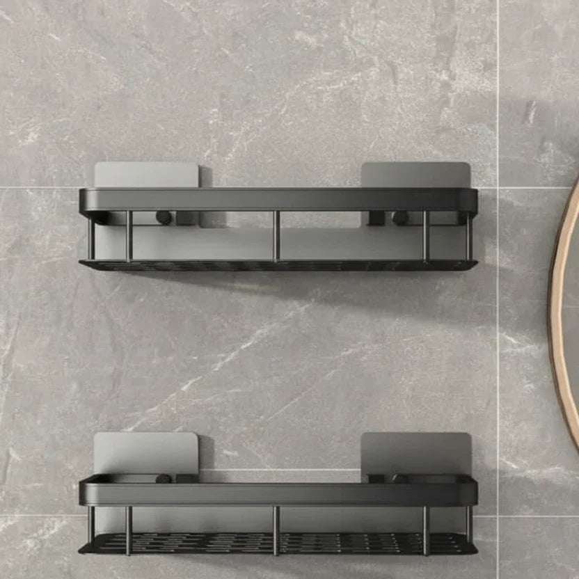 ABS Wall-Mounted Corner Bathroom Caddy — No-Drill Adhesive Rack
