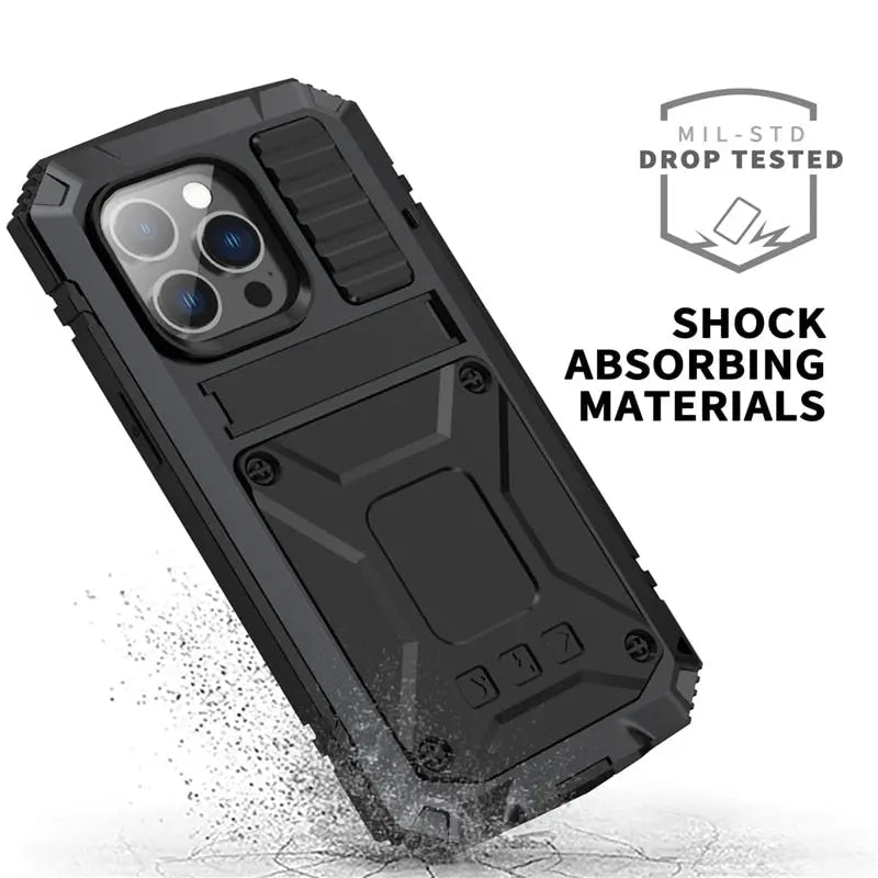 Wytrzymałe metalowe etui do iPhone’a 14/13/12/11 — podwyższona osłona aparatu