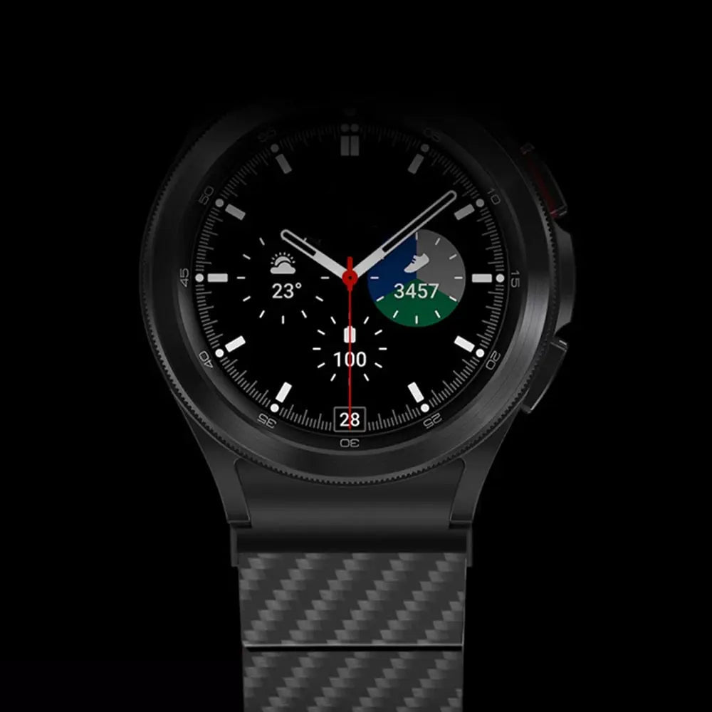 Samsung Galaxy Watch 4/5/6 Carbon Fiber Strap – Black, Blue & Green