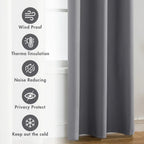 Modern 100% Blackout Curtains with Coated Lining for Bedroom & Living Room - Euroselle