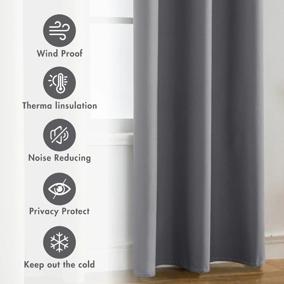 Modern 100% Blackout Curtains with Coated Lining for Bedroom & Living Room - Euroselle