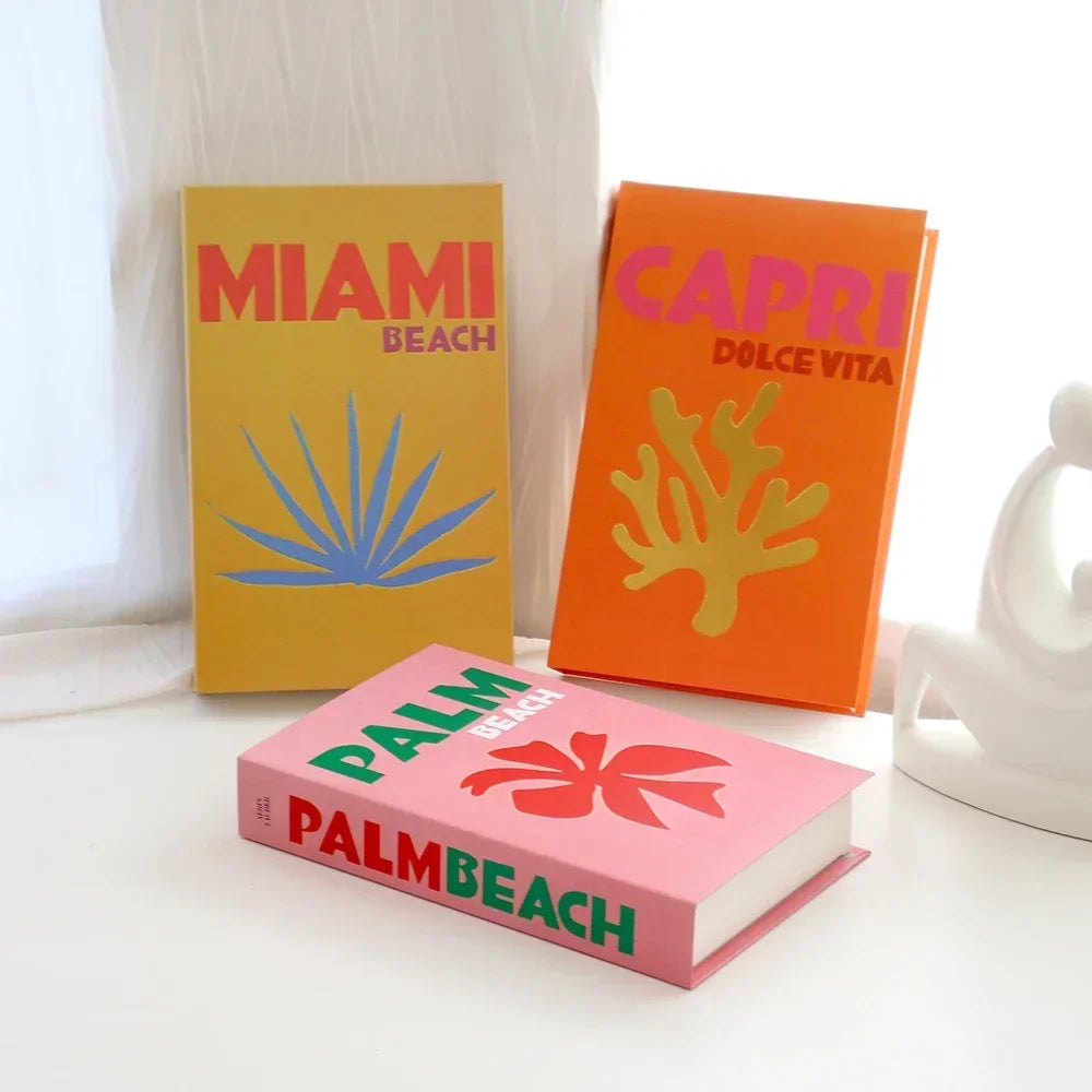 3-Piece Hollow Cardboard Book Stack Display Set — Shelf Decor