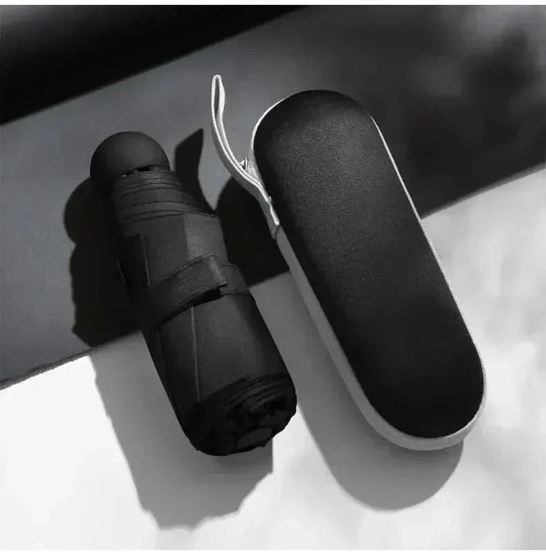 Nexa Capsule Compact Travel Umbrella — Single-Motion Open, Pocket-Fitting Case