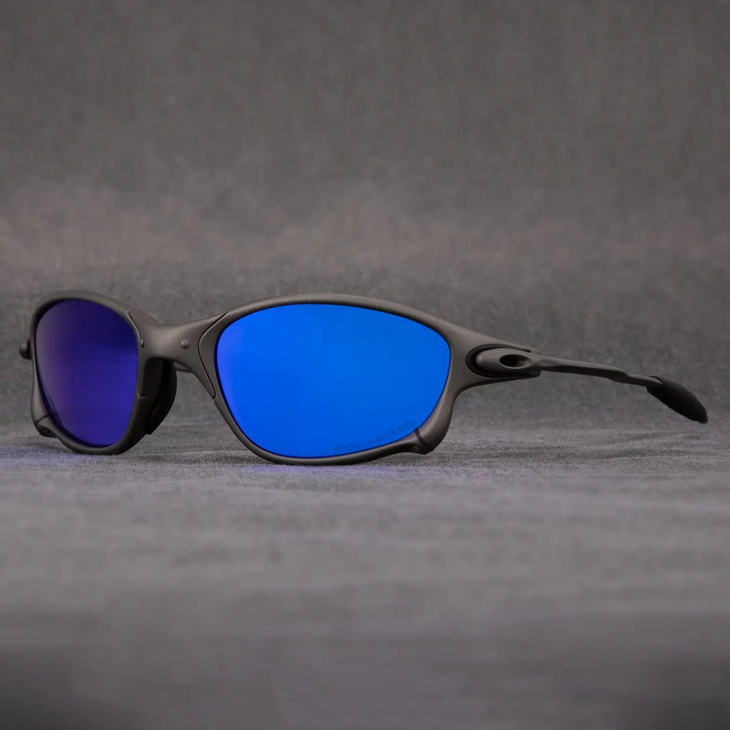 Óculos de sol desportivos polarizados: lentes espelhadas vermelhas, armação leve de alumínio