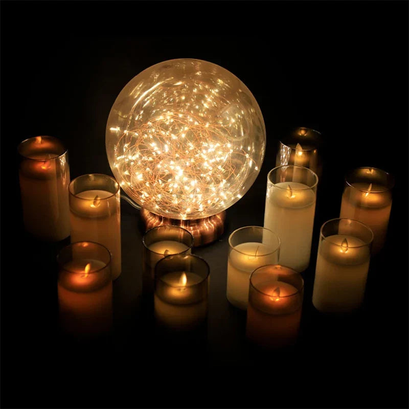 3 נרות עמוד LED המופעלים בסוללות - אור מרצד, טיימר ושלט רחוק