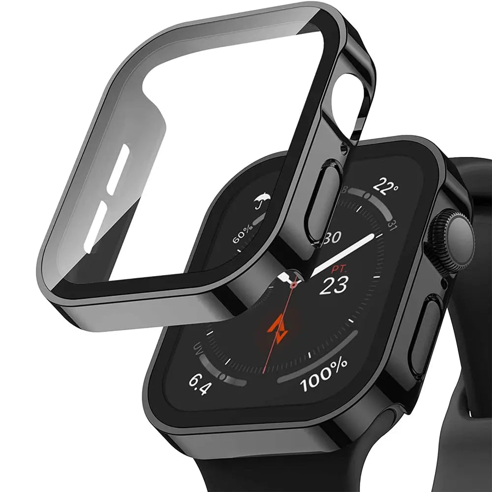 מגן נצמד ל-Apple Watch Series 4-9 — זכוכית מחוסמת ושריון PC