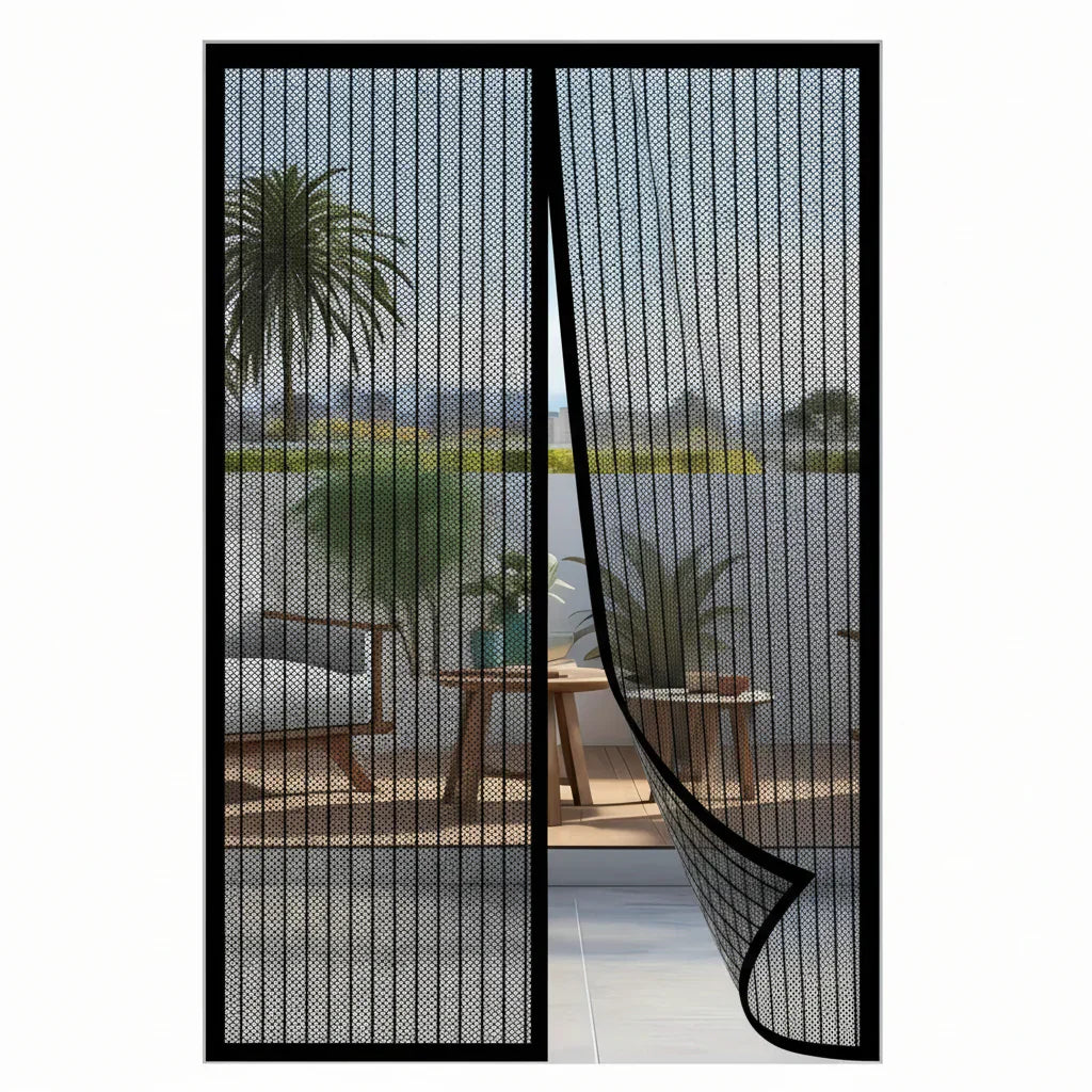 Mosquito-resistant Door Curtain Hands-free 100x210 cm Living Room Bedroom - Euroselle