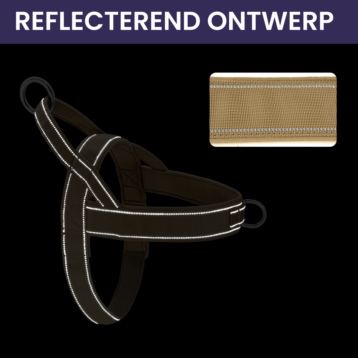 NovaGuard-reflekssele – justerbar brystdesign uten trekking, polstret håndtak