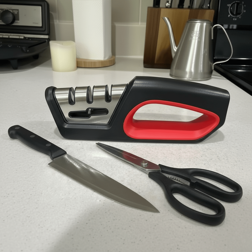 EdgeForge ergonomický brousek na nože a leštička nůžek 4 v 1