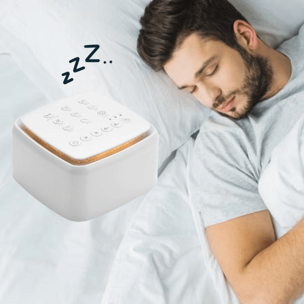 Přístroj s bílým šumem pro spánek AuralMist Dreamwave — napájení USB-C, 12hodinová baterie, kompaktní maskovač zvuku