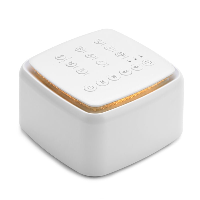 Přístroj s bílým šumem pro spánek AuralMist Dreamwave — napájení USB-C, 12hodinová baterie, kompaktní maskovač zvuku