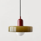 KiraGlass Geometric Bauhaus Pendant Light In Colored Glass
