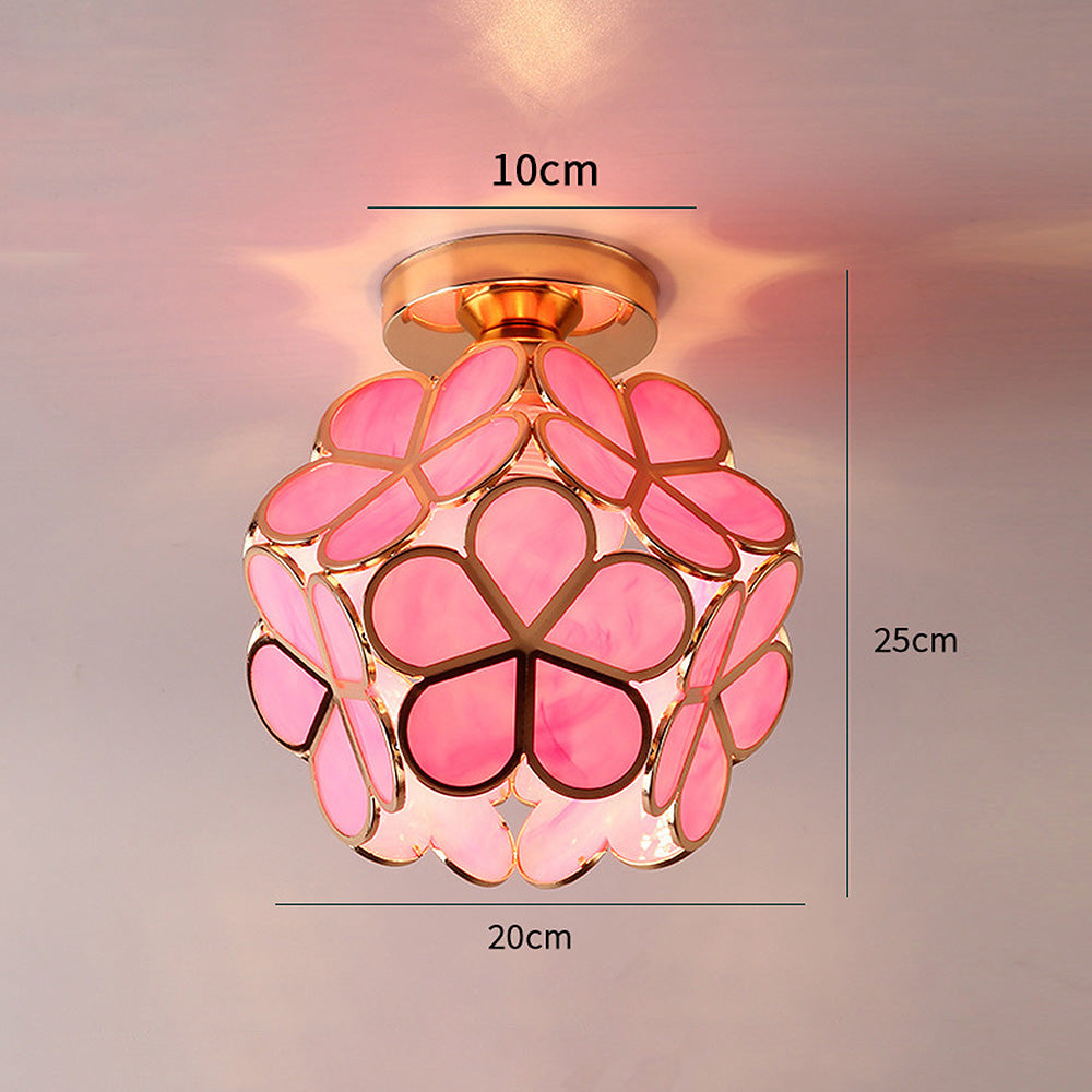 Luminaria con forma de flor para montaje empotrado, dorada, con pantalla acrílica, para entrada, dormitorio y espacios pequeños, iluminación LED moderna de techo de 8 pulgadas