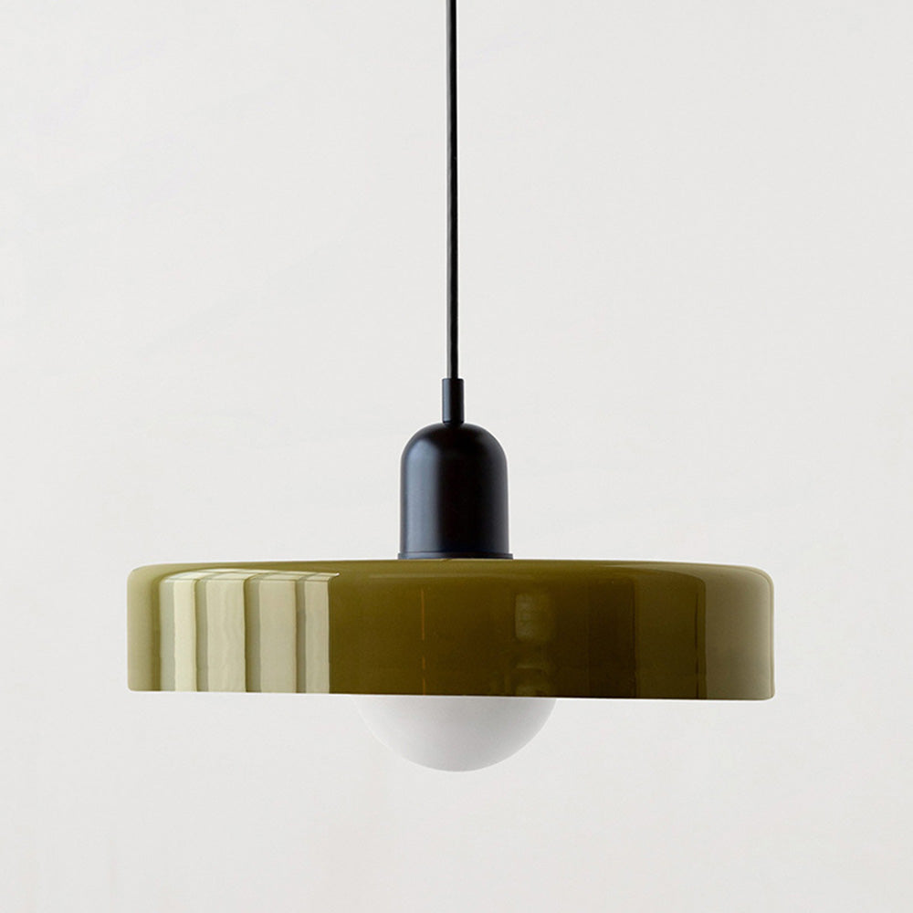 KiraGlass Geometric Bauhaus Pendant Light In Colored Glass