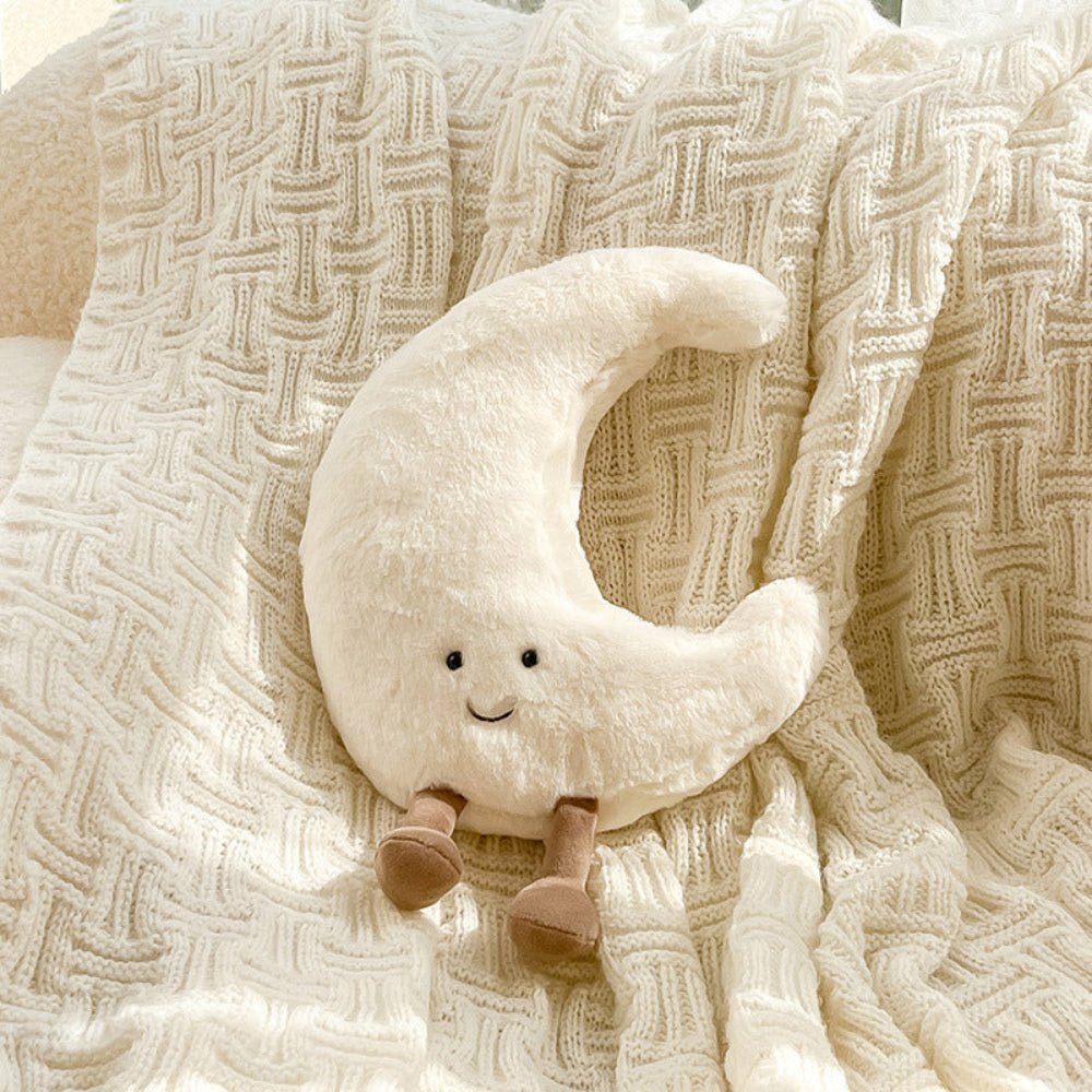 Almofadas de peluche LunaNest com formas do Sol e da Lua — Par de almofadas celestiais