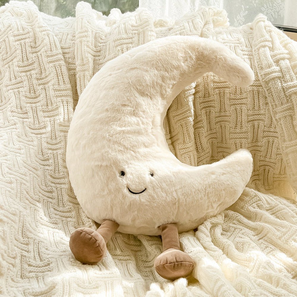 Almofadas de peluche LunaNest com formas do Sol e da Lua — Par de almofadas celestiais