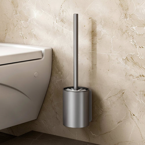 AeroLoo Aluminum Toilet Brush Set — Space-Saving Compact Holder
