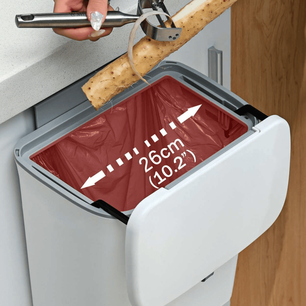 פח אשפה AeroFresh לתלייה על הקיר — גודל קומפקטי, אטימה חכמה נגד ריחות