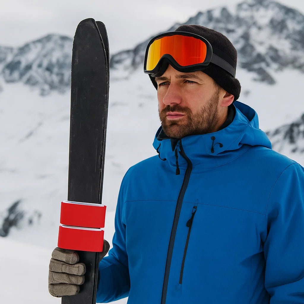SummitGrip 2件装加垫尼龙滑雪固定带 — 可调节魔术贴闭合