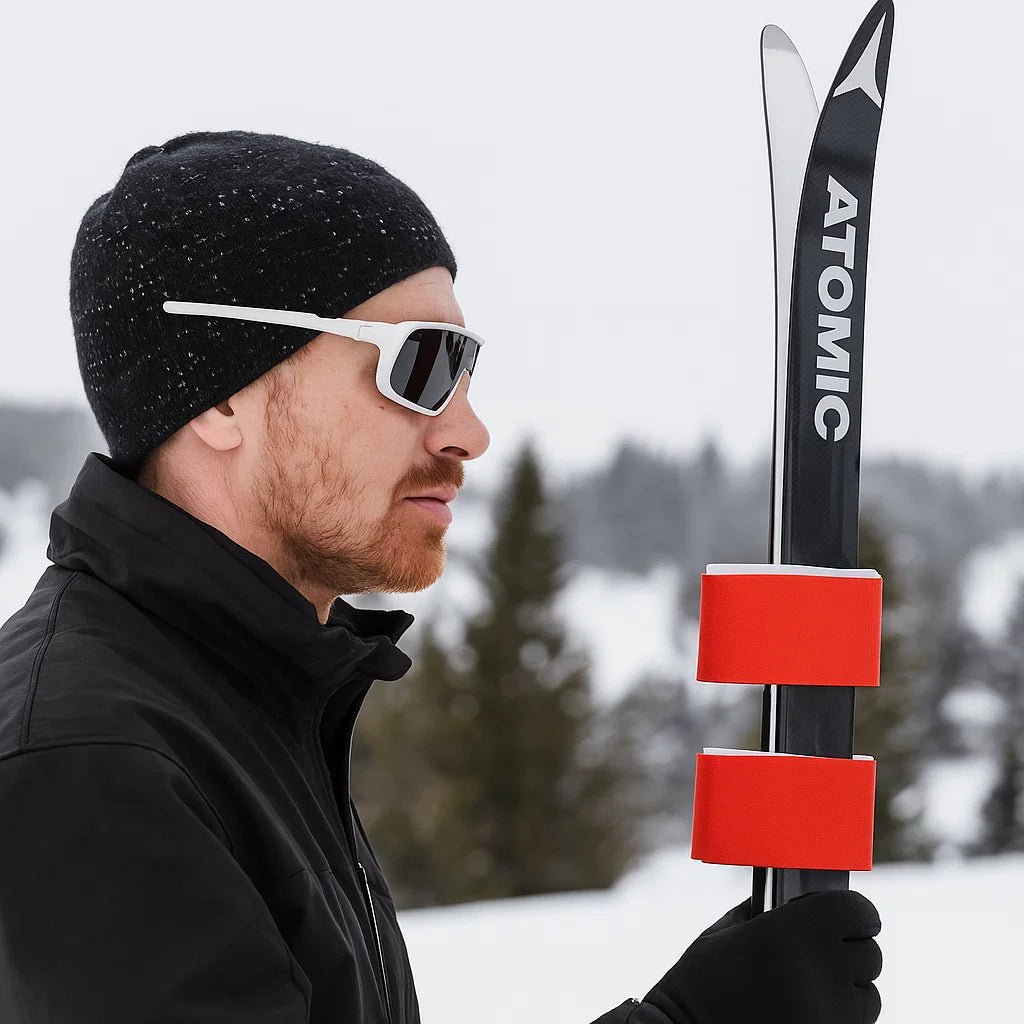 SummitGrip 2件装加垫尼龙滑雪固定带 — 可调节魔术贴闭合